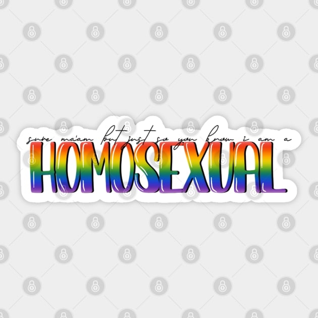 Sure ma'am but just so you know I am a homosexual | 911 LoneStar T.K. Strand Sticker by icantdrawfaces